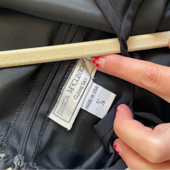 Jessica McClintock Gunne Sax y2k vintage little back dress mini short roses 4 - Picture 3 of 14